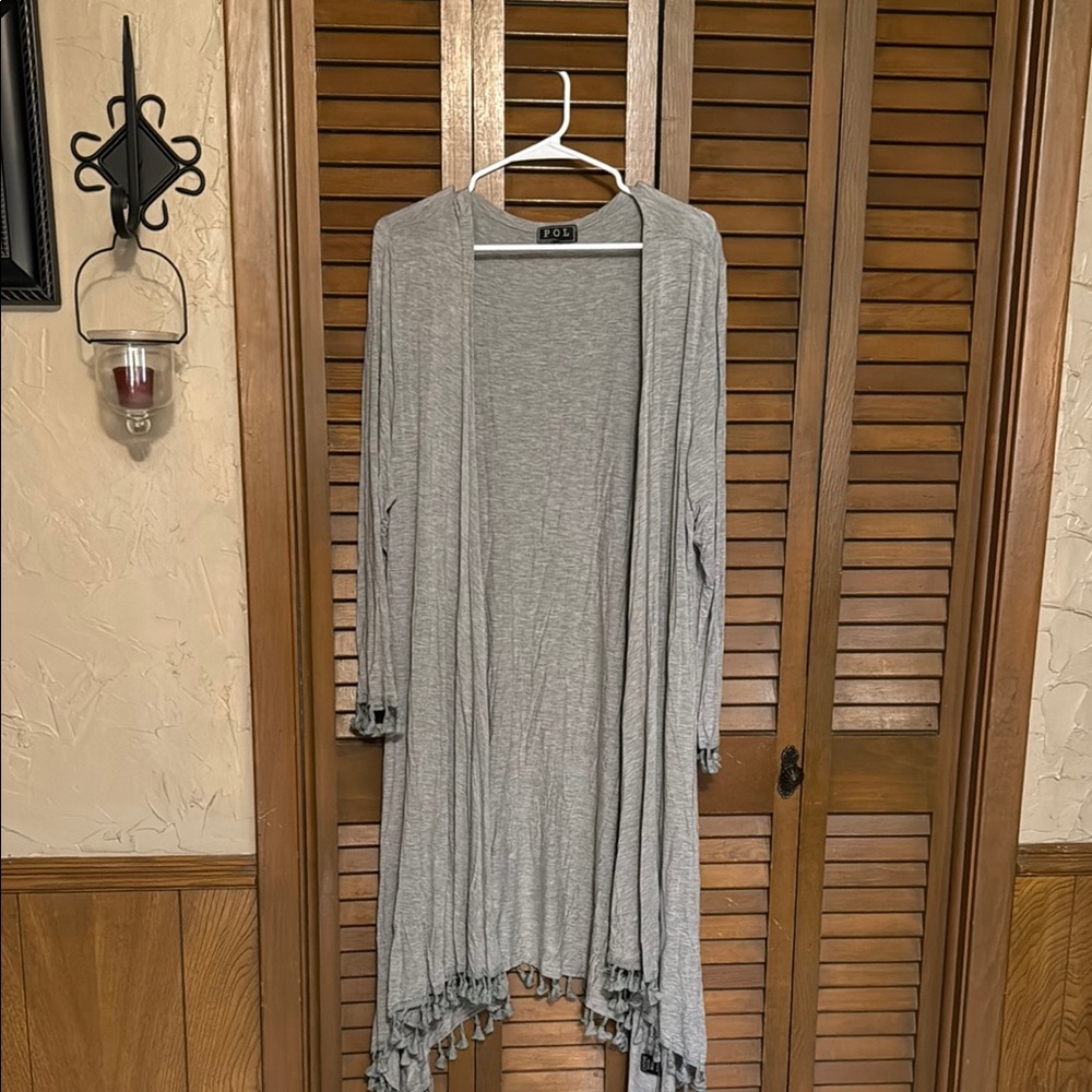 POL Gray Knit Cardigan Relaxed Fit